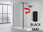Paroi de douche fixe avec partie mobile - Largeur 80 à 100 cm, hauteur 195 cm - Verre de sécurité 6 mm - Traitement anti-calcaire - STOCK DISPONIBLE - Livraison offerte